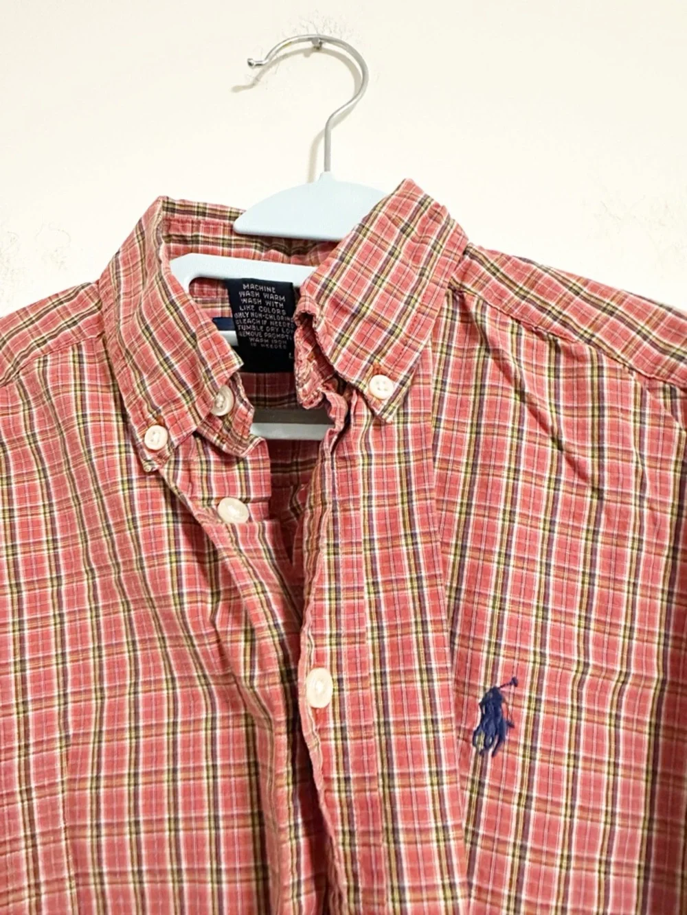 Ralph Lauren Boys S (8/10) Plaid Button Down Shirt Red Blue Yellow Preppy